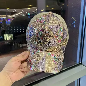 Sparkly Sequin Baseball Cap - Glitter Sun Hat for Women, Breathable Mesh Trucker Hat for Summer Party & Daily Wear