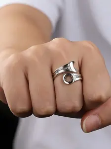 1 simple retro classic wrench ring, Statement Rings, made of 304 stainless steel material, with a trendy and niche design for men, perfect gift for people (Christmas, New Year, Valentine's Day)