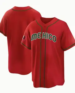 RED Mexico Baseball Jersey