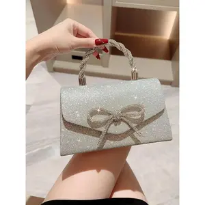 Elegant Glitter Evening Bag, Exquisite Shoulder Clutch Purse, Elegant Stylish Purse, Fashionable Bag for Parties & Weddings