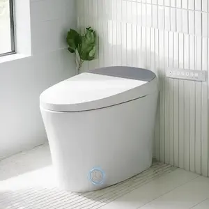 GARVEE Smart Toilet with Bidet Built In, Auto Flip Cover and Flush, Foot Sensor Flushing, Instant Warm Water Bidet, Warm Air Dryer, LED Display, One Piece Toilet for Batroom