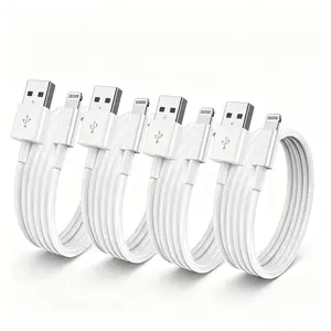 2/4/6-Piece  Set of Older iPhone usb-a Cables, 6-Foot Lightning Charging Cable, Apple-Certified, Compatible for iPhone 14/13/12/11 Pro/X/Xs Max/XR/8 Plus/7/6s/SE/5c/5s, and iPad Air/Mini USB Charging, 6 Feet