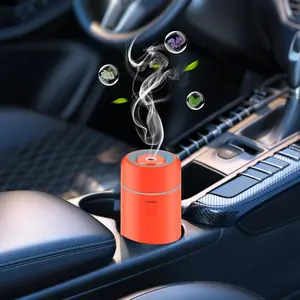 SEEDSEEL 100ML Car Essential Oil Diffuser Mini Air Humidifier with 7-LED Color Changing Suitable for Car (Orange)