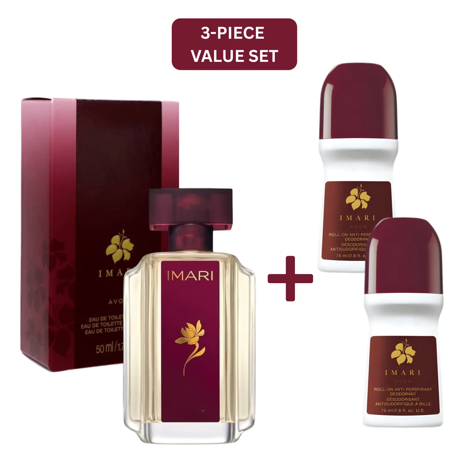 Imari 3-Piece Value Set – Eau de Parfum 1.7 oz + 2 Roll-On Deodorants Bundle