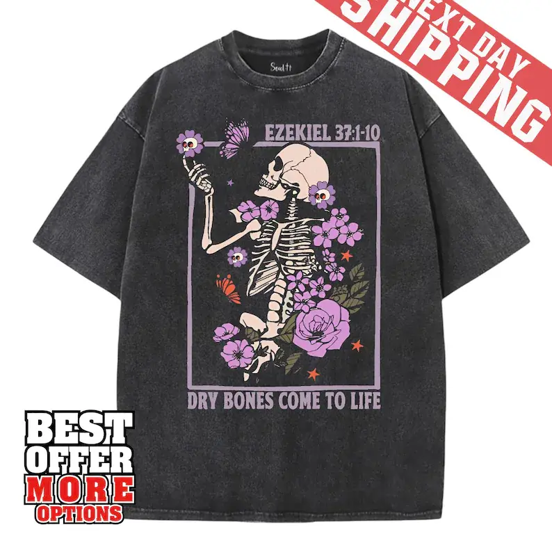 Skeleton Ribcage Comfort Colors Shirt: Spooky Halloween Tee, Men's T Shirts, Menswear, Casual, Vintage T Shirts