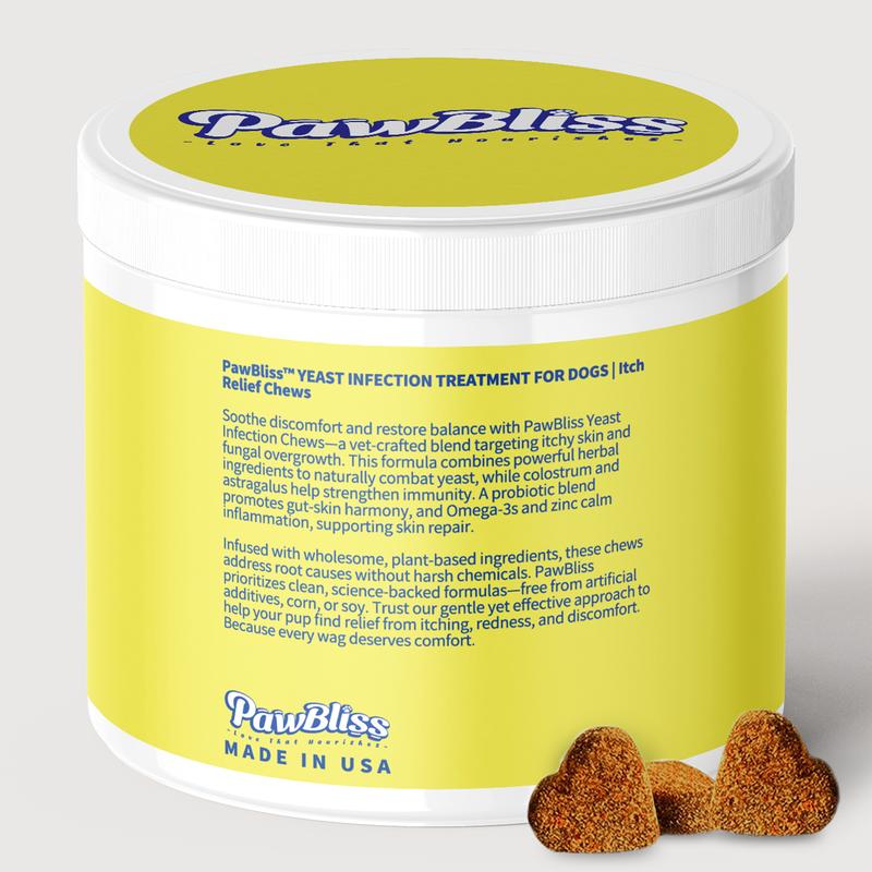 Yeast-Infection-Treatment for Dogs, Dog Ear&Skin Infection Relief, Natural Omega-3, Collagen, PAU D’Arco & More, Dog Vitamins for Itchy Skin