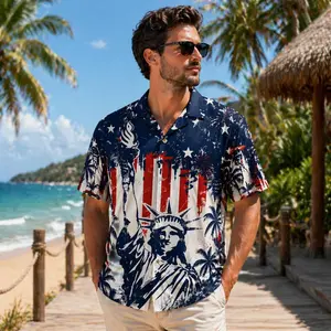America 250 Hawaiian Shirt 1776–2026, Vintage Patriotic Shirt, Celebration Button Down