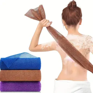 Exfoliating Body Scrub Towel Set, 3 Counts Double-sided Mesh Shower Towel, Exfoliating Bath Washcloth, Gentle Loofah for Back Scrubbing, Shower, Bath, and Body Exfoliation