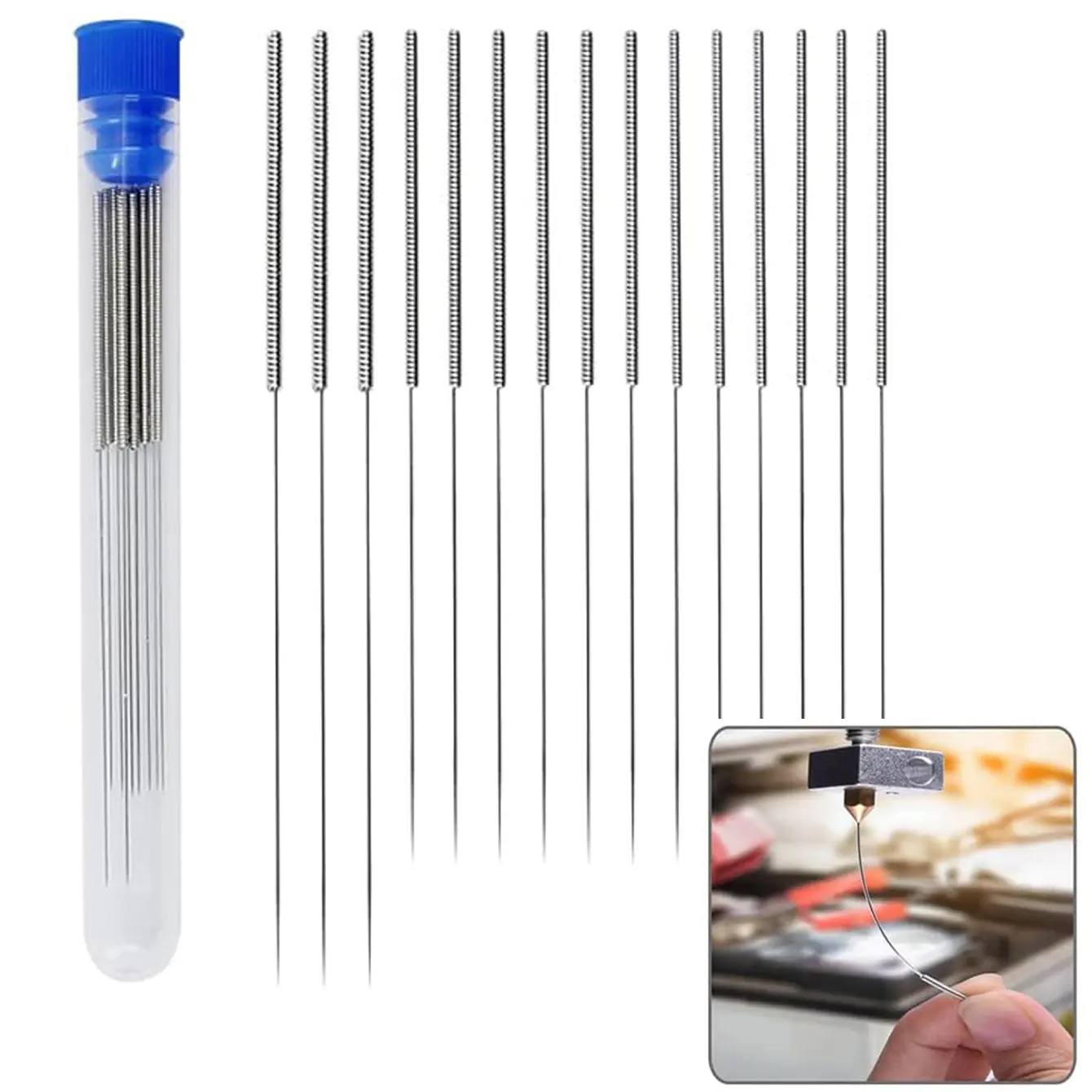 10-Piece 3D Printer Nozzle Cleaning Kit, Stainless Steel Needle Set for 0.2-0.4mm Printers, Essential Maintenance Tools, FDM Printer Compatible, Different Diameters
