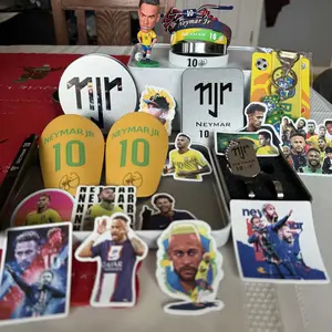 Neymar Jr Gift Bundle(1 Neymar gift box+1 Keychain+1 Figure+1 Pen+1 Necklace+2 Rings+1 Pair Of Shin Guards+5 wristbands) Football