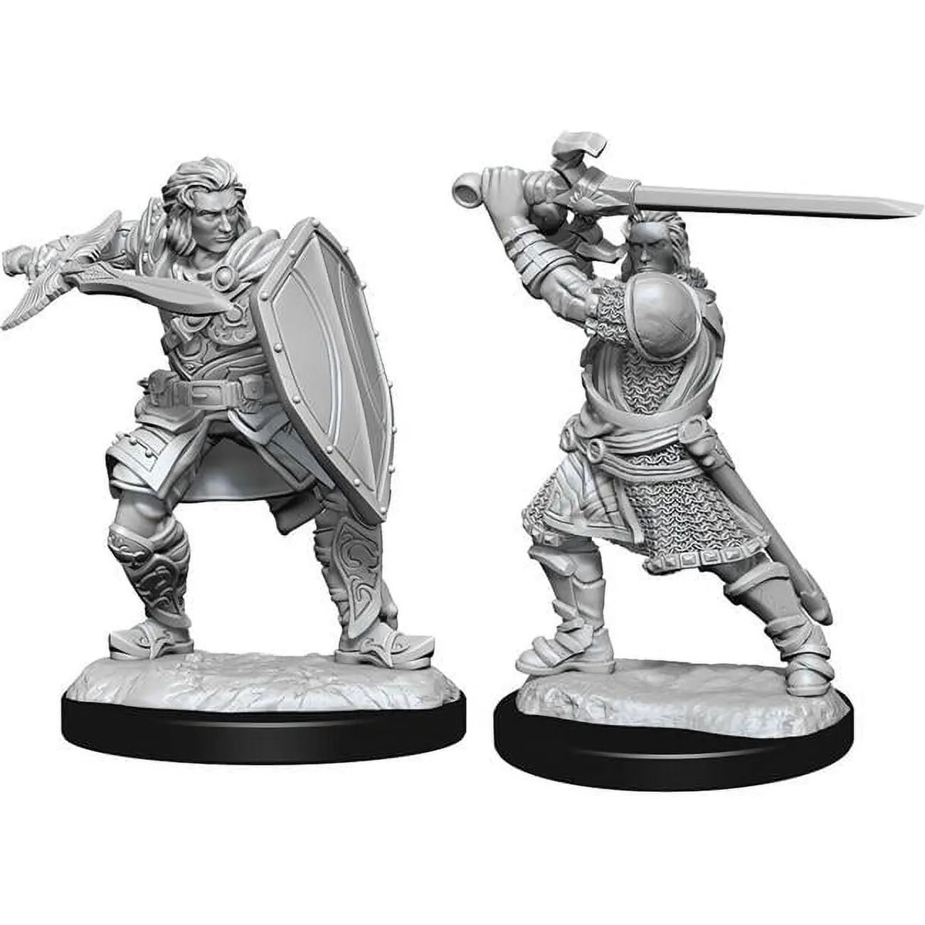 WizKids WZK90220 D&D Nolzur's Marvelous Unpainted Male Human Paladin W14 Fantasy Collectible Figurine & Miniature, Primed and Ready to Paint