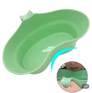 Bed Mouthwash Cup Elderly Vomit Basin Recycling Oral Care Grip Handle Spit Pan Mouthwash Basin Plastic Emesis Tub with Bowl Bedridden Patient Vomit Bucket Emesis Basin for