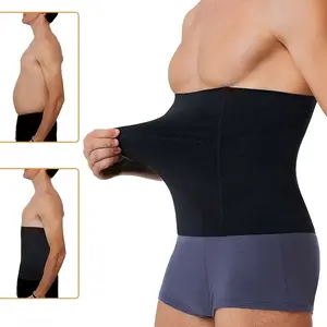 A Men'S Abdominal Support Belt That Is Skin-Friendly, Breathable, And Features a Double-Layer Seamless Design for Wrapping Support, Available in Black And Skin Color.