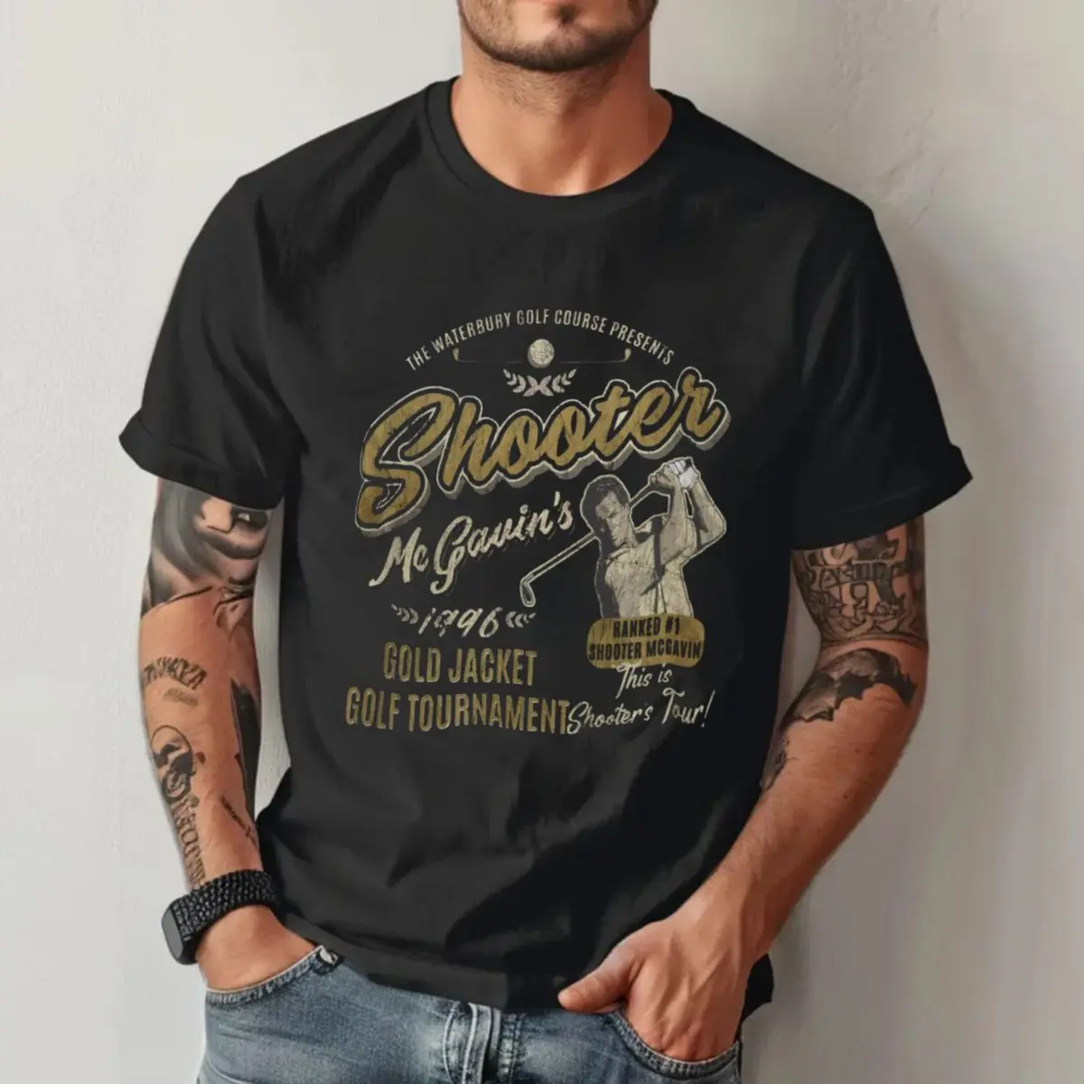 Retro Happy Gilmore Mcgavin T Shirt, Golf Shirt For Men Him, Gift For Golfer, Vintage 90s Movie Tees, Golf Humor Gift For Dad, Unisex Short Sleeve Tee