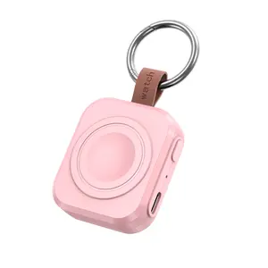 Portable Charger for Apple Watch,iWatch Charger with Keychain,1200mAh Magnetic iWatch Fast Charging Compatible with Apple Watch Series 11/10/9/8/7/6/SE/5/4/3/2/1, Smart Watch Charger, Compact, Chargeable (Pink)
