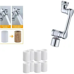 Faucet Extender, 1​080° Rotating Faucet Extender made Copper with free 8 Filter, 2 Modes 360° Swivel Faucet Aerator Extender for Bathroom Kitchen Sink, K Trends. (with 8 filter)