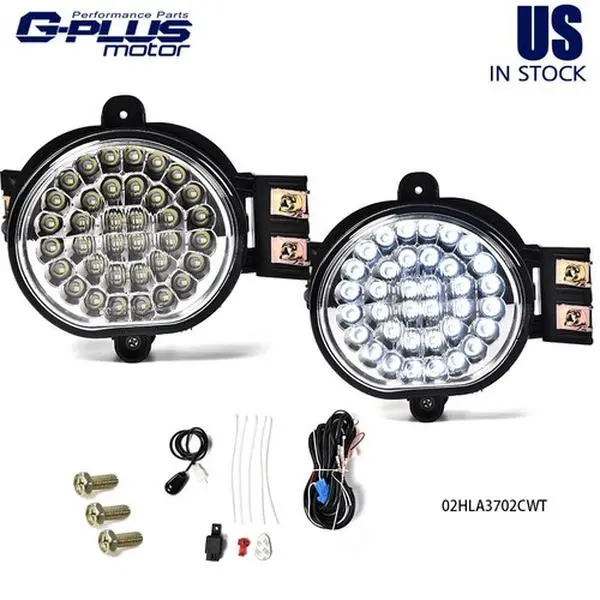 G-PLUS Fog Lights for 2002-2009 Dodge Ram OE Style Clear Lens Halogen Fog Light Assembly