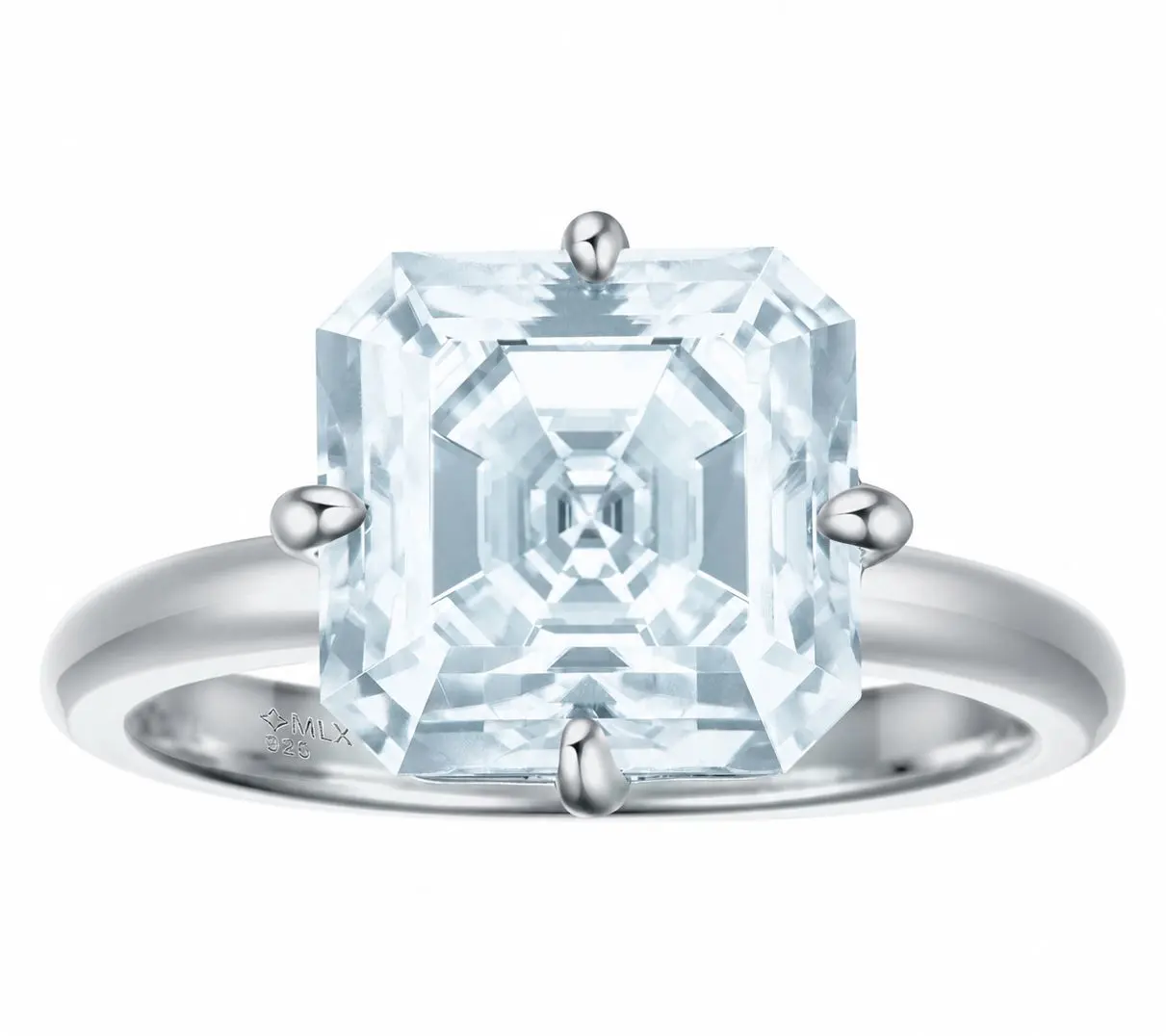 Moissanite Luxe 5.40 cttw Blue Solitaire Ring,Sterling