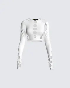 Iman White Cut Out Top