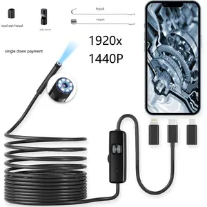 Multifunctional 1920P HD Borescope Endoscope Camera, IP67 Waterproof Inspection Tool with 8 Adjustable LED Lights, 16.4ft Semi-Rigid Snake Camera for Car Repair, Home Appliance, Pipeline, Mold & Wiring Inspection, Gift for Boyfriend, Husband, Father outdo