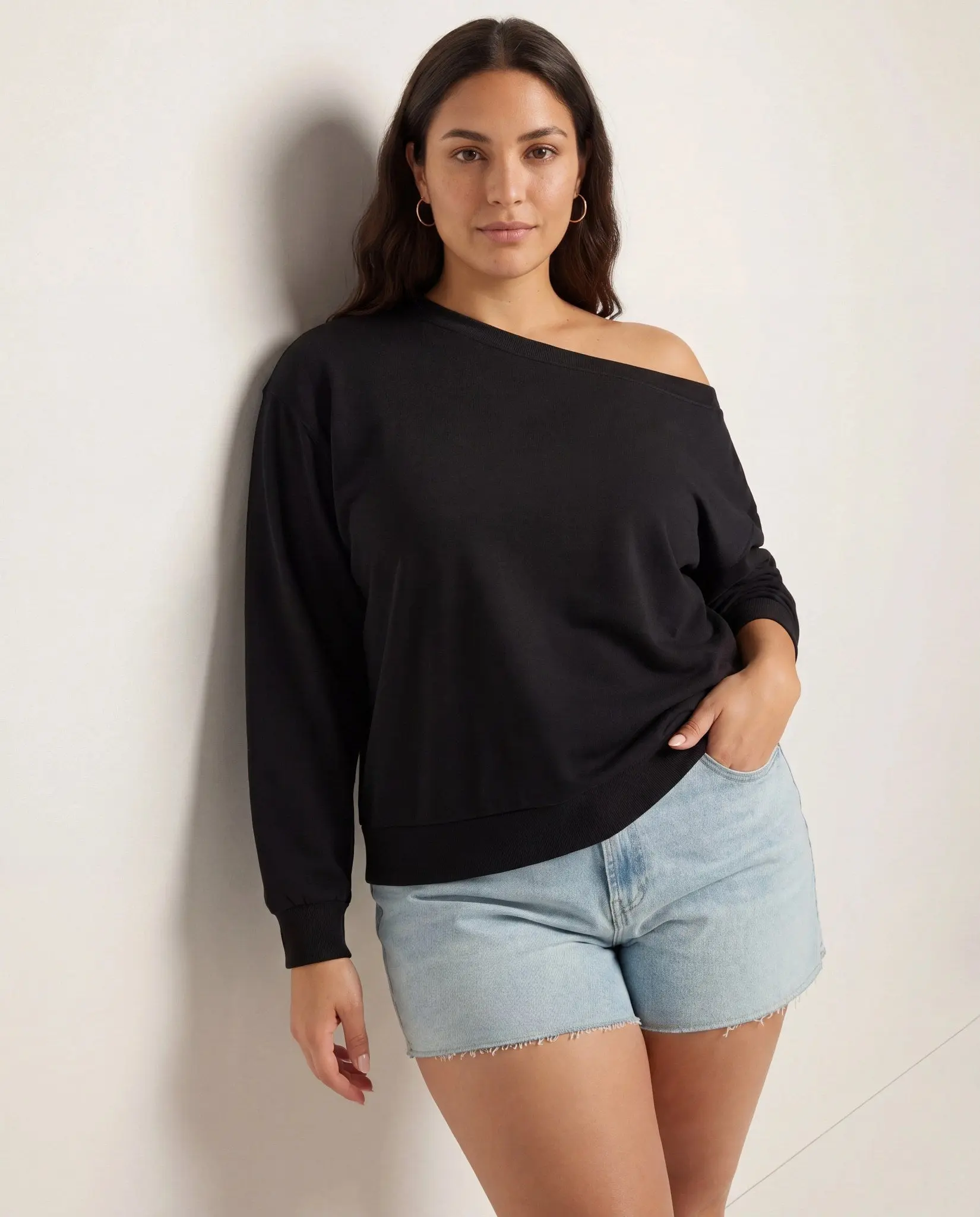 Plus Size Brooksville One Shoulder Sweatshirt