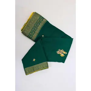 Heavy Moonga Silk Saree with Banarasi Weaving & Zardosi Work Blouse