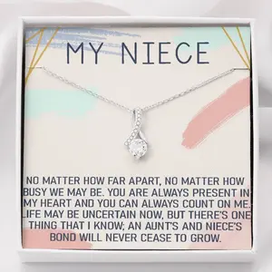Niece necklace : niece gift from aunt, niece charm, wedding gift, niece confirmation necklace