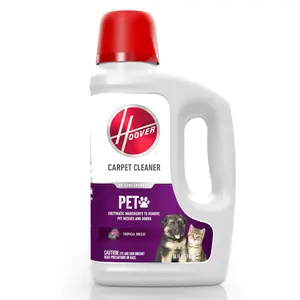 WL01 HOOVER 64 oz. Pet Carpet Cleaner Solution, 2x Concentrated, Pet Stain and Odor Eliminator for Carpet and Upholstery, AH31925