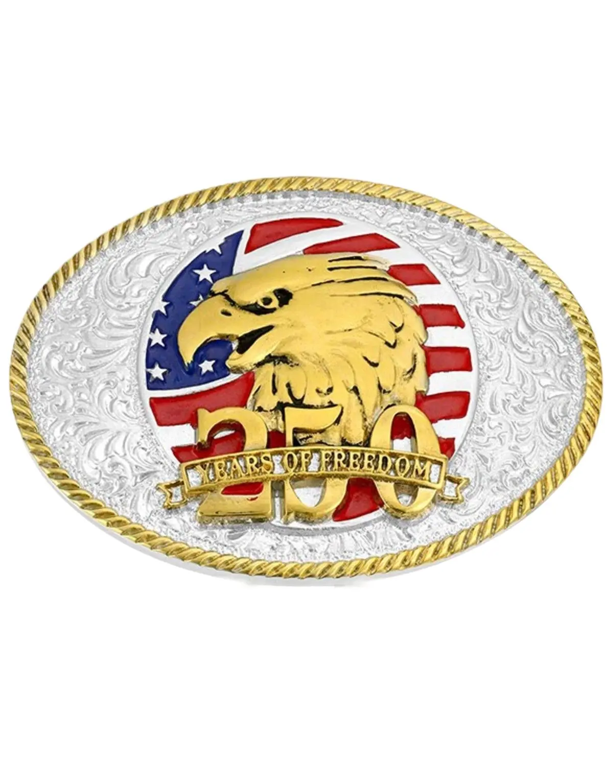 Montana Silversmiths Unisex America 250 Eagle Years Of Freedom Belt Buckle - A1098p