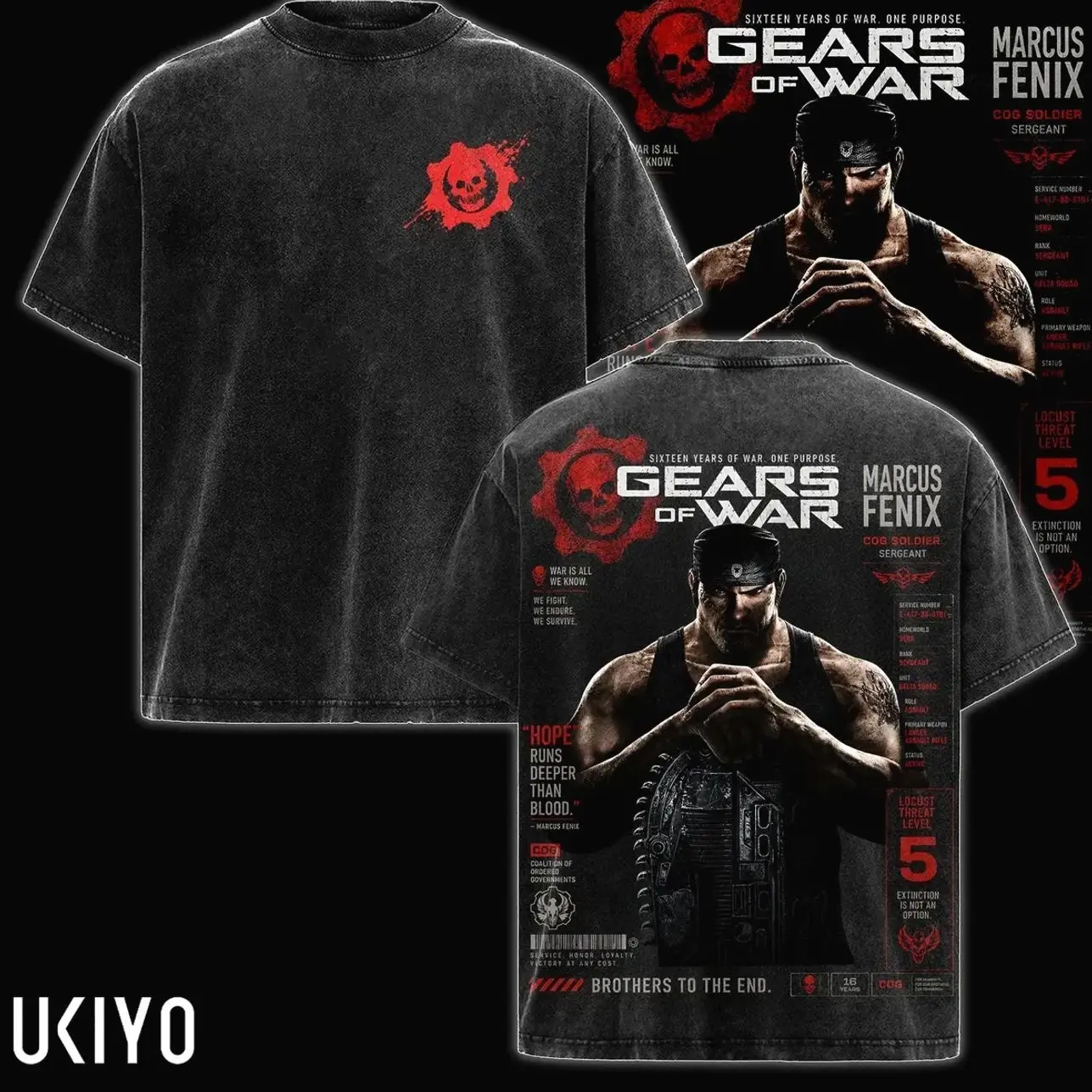 Gears of War V.2 Graphic Tee Marcus Fenix Vintage Washed Shirt Unisex Streetwear Gamer Merch Lancer Assault Tee Dominic Santiago T-Shirt Gift for Gaming Lovers Gears of War Fans BTD