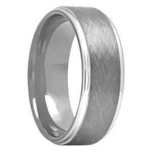 Tantalum Gunmetal Scratch Finish Band, 8mm