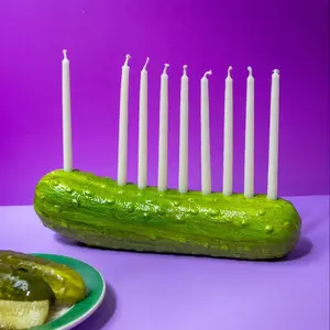 Handmade Pickle Menorah