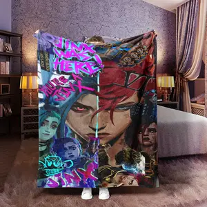 Double City War Jinx & Vi Blanket, Soft Flannel Print, Ultimate Comfort, Perfect Gift for Boys Girls Men Women, Home Decor and Warmth