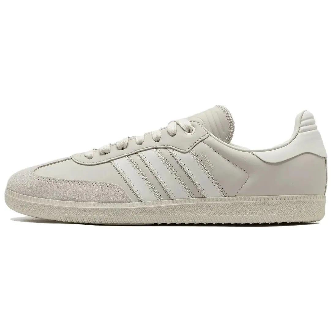 Adidas Pharrell X Samba Human Race Aluminium White' Versatile Durable Non-slip Low Top Skate Shoes Unisex ID9067