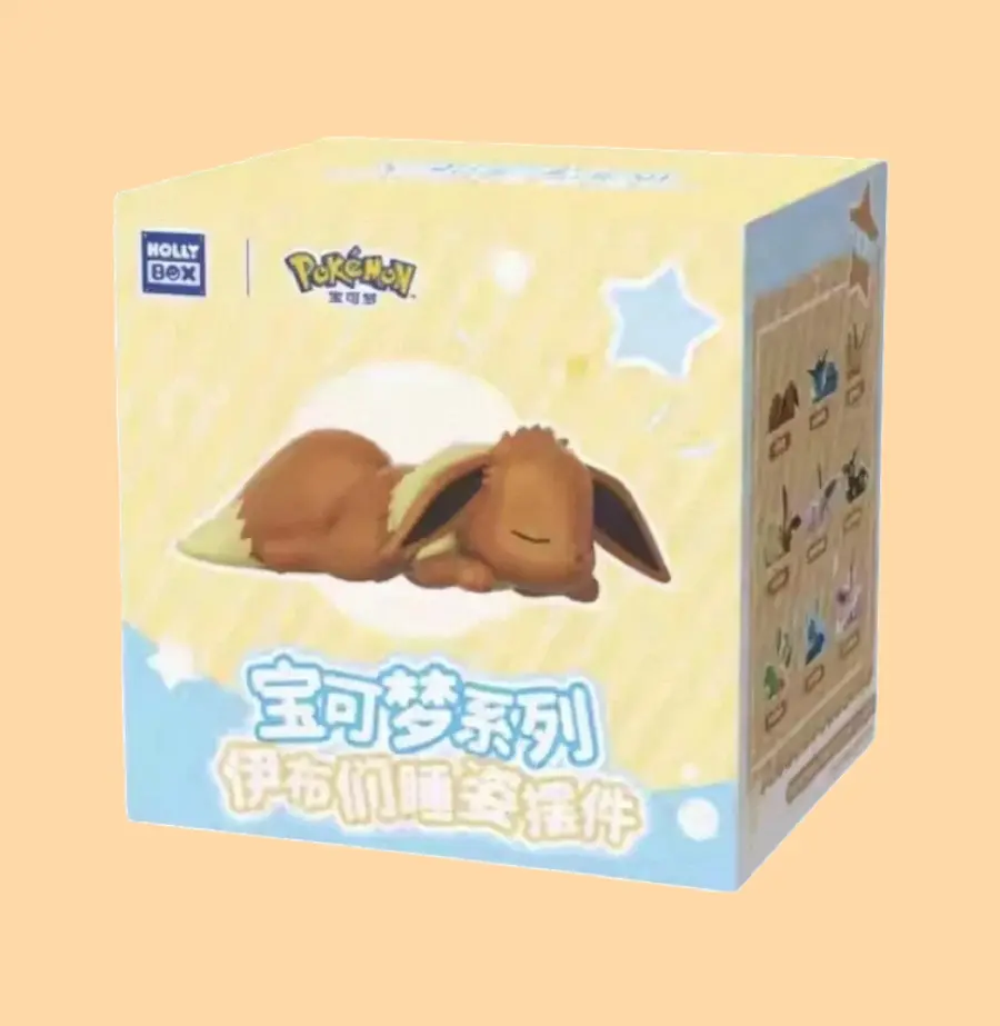 Pokémon Sweet Dreams Sleeping Eevee Series Random Eeveelutions Figurine Blind Box - Sylveon, Flareon, Vaporeon, Espeon, Umbreon, Leafeon, Jolteon, Glaceon, Original Collectible Art Toy, Sleeping Bag Compatible, Sleeping Series