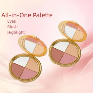 Highlighter Eyeshadow Blush Palette, Natural Makeup, Diamond Texture, Multi-Use, Portable Daily Use, Essential Cosmetics for Beginners