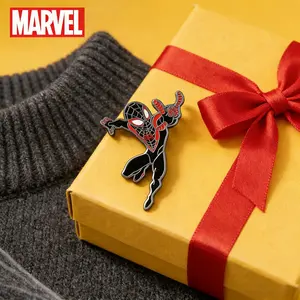 Marvel Spider Man Zinc Alloy Pin 1PC Official License Collectible Novelty Q-version 3D Design Anime Brooch Backpack Decoration Jacket Lapel Anti-Rust Exquisite Enamel Gift