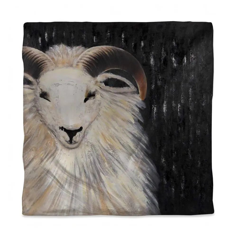 360 Stand Queen Size Ram Print Duvet Cover Set - Microfiber Soft Fabric Bedding with Farm Life & Rustic Charm Farm Animal Modern Design, Home Decor Textile Soft Furnishings, Comfortable Duvet Covers, Unique Duvet Covers, All Season Bedding