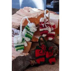 Hand Knit Tiedye Mittens Ornament