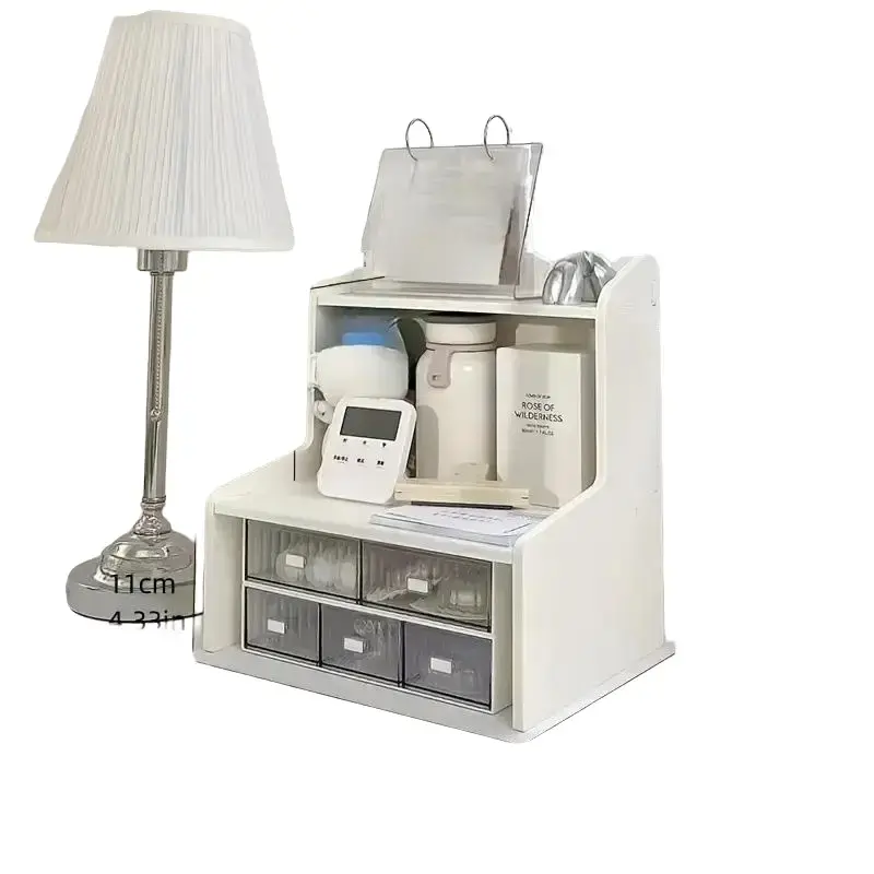 Versatile Double-layer Desk Organizer: Durable, Adjustable, Space-Saving – Perfect for Office, Dorm Room. Ideal for Cosmetics, Books, and Stationery