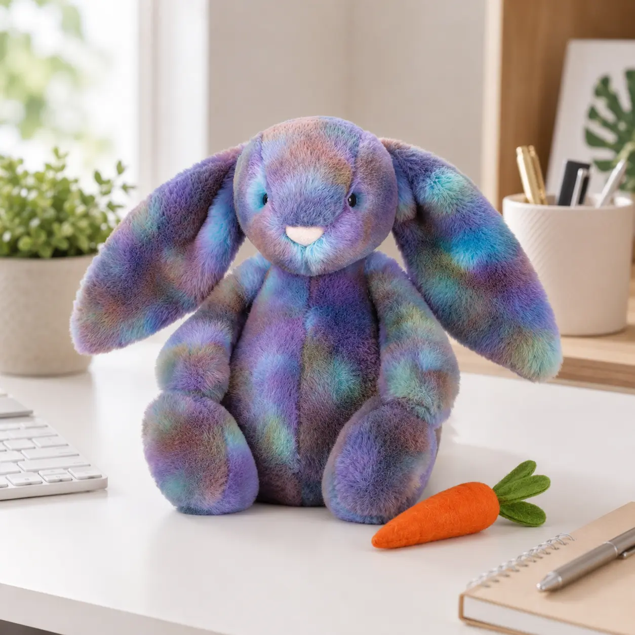 Jellycat Pastel Galaxy Bunny Plush Toy – Ultra Soft Long-Ear Rabbit Stuffed Animal with Carrot, Cute Gift for Kids and Bunny Lovers