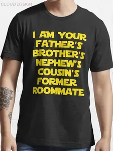 Men's Space Baby movie quotes T-shirt-black bold yellow I'm your father's nephew son's cousin Print-funny fan gift-round neck short-sleeved shirt-size s-3xl-casual style humorous design machine washable local warehouse delivery Valentine's Day men's gift