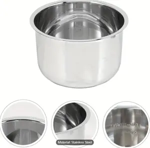 Stainless Steel Pressure Cooker Liner, 1 Original Stainless Steel Inner Pot -6 Quarts, Ready To Eat IP-Pot-SS304-60, Non Stick Pot Thickened, Electric Pressure Cooker Liner, Uncoated
