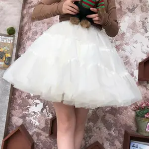 Lolita Cosplay Organza Ruffles Short Petticoat Underskirt for Girls Tutu Half Slips Bridal Accessorie