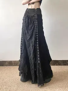 Women's  Plain Lace Up , Fashionable Y2k Street Fashion High Waist Skirt for Party Holiday Vacation, Ladies Bottoms for All Seasons