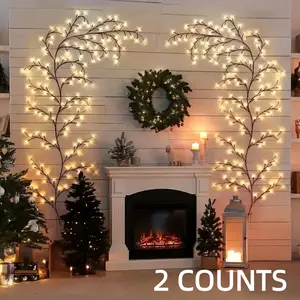 144 LED Christmas Willow Wall Light, Warm, 70.9 Inch Artificial Plant Branches, Perfect for Living Room & Bedroom Decor