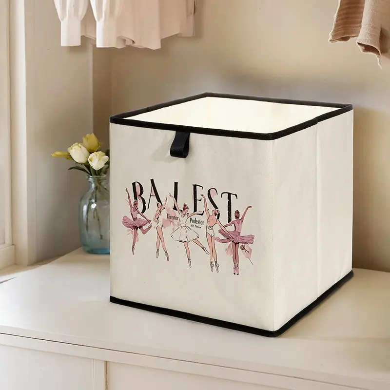 Dancer Print Open Storage Box, Stackable Drawer Organizer, Space-Saving Design for Home Dorm Room Organization, Bed Underneath Storage Solution