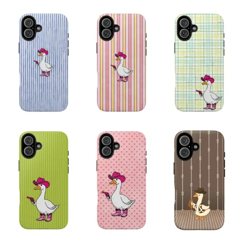 Funny Cowboy Goose with Gun Phone Case |   Western Country Aesthetic Cover for iPhone 16 15 14 13 12 11 17Pro Max,for Samsung S25 S24 S23 S22 Ultra,Gifts For Fans, Phone Accessories