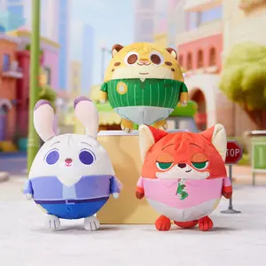 [New Year's gift] MINISO Disney Zootopia Plush Squeeze Toy Judy and Nick Officer Doll Desktop Ornament, Suitable as a Gift