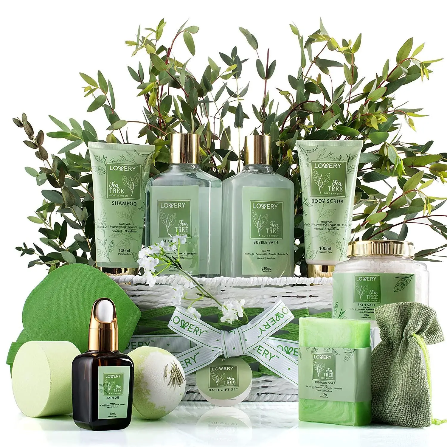 Tea Tree Spa Bath Set - 15Pc Aromatherapy Gift Body Care Argan